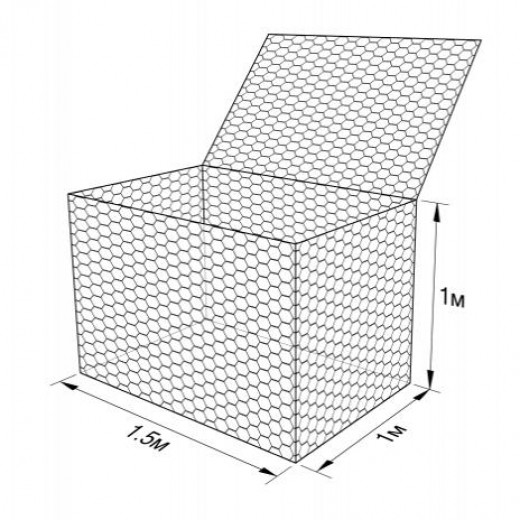 Габион ГСИ-К-1,5х1,0х1,0-С80-3,0/4,0-ЦП