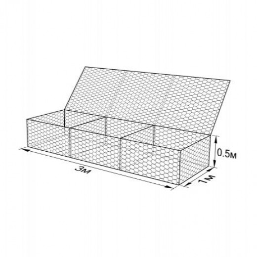 Габион ГСИ-К-3,0х1,0х0,5-С100-2,7-ЦАММ