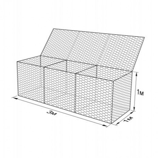 Габион ГСИ-К-3,0х1,0х1,0-С80-2,7/3,7-ЦП